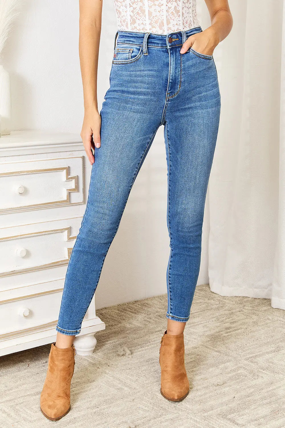 Judy Blue Full Size High Waist Skinny Jeans - Kittybear Krafts