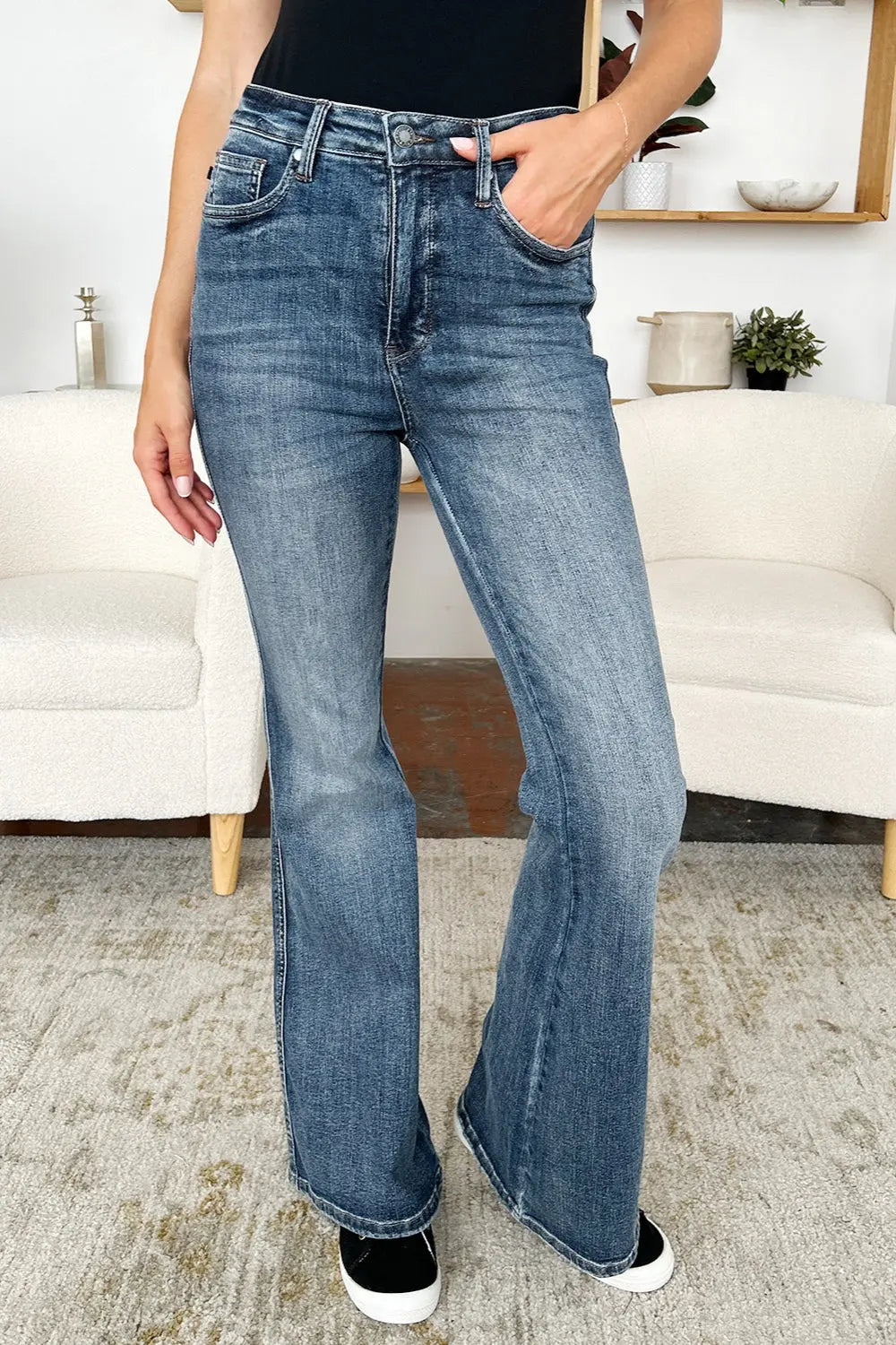 Judy Blue Full Size High Waist Tummy Control Flare Jeans - Kittybear Krafts