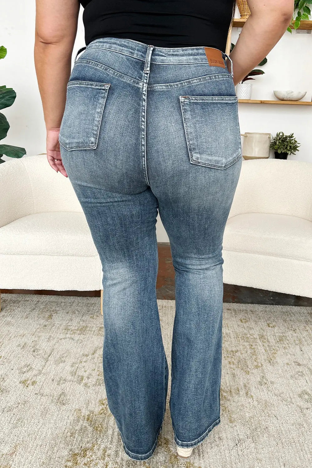 Judy Blue Full Size High Waist Tummy Control Flare Jeans - Kittybear Krafts