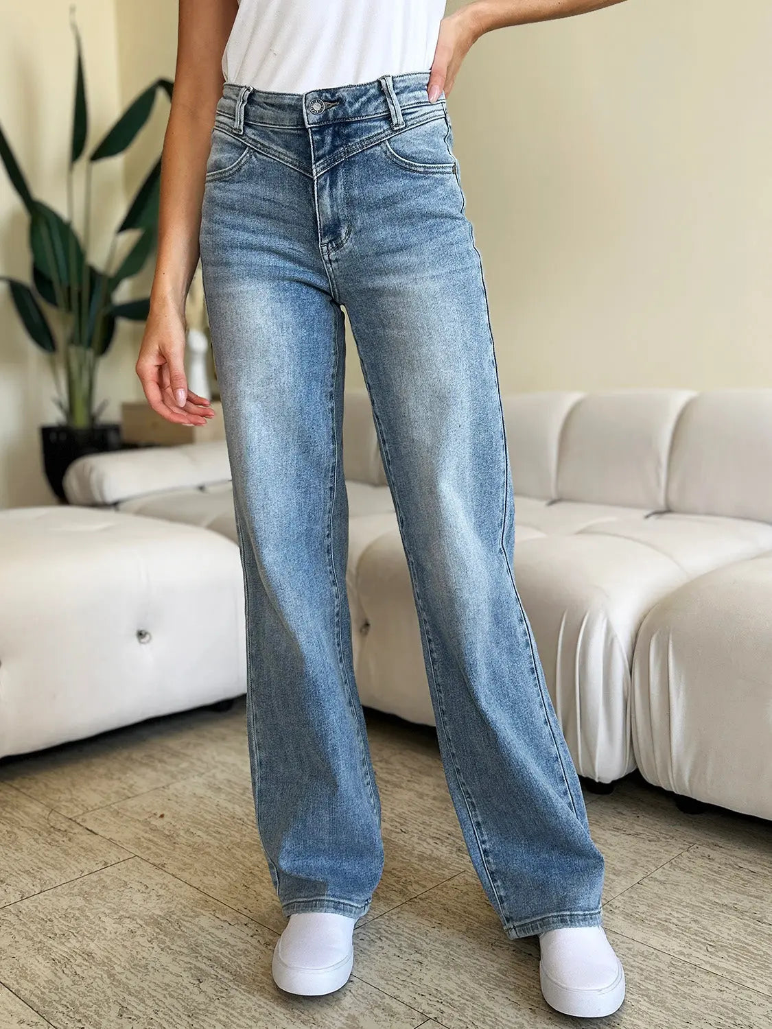 Judy Blue Full Size High Waist Wide Leg Jeans - Kittybear Krafts