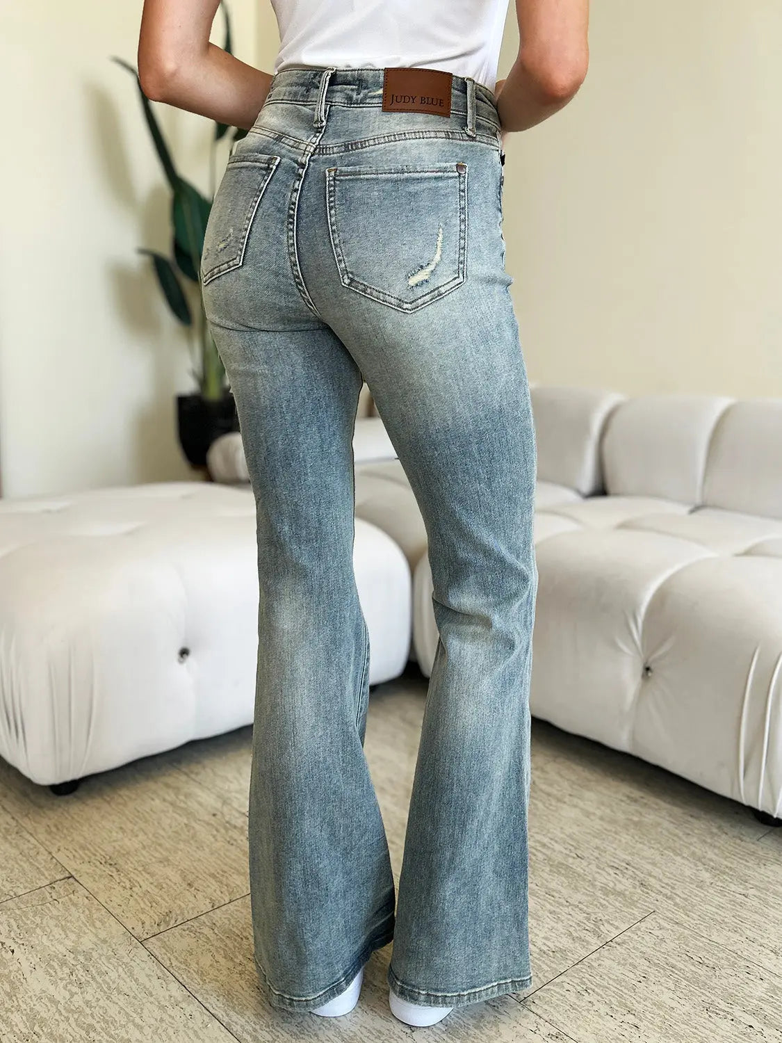 Judy Blue Full Size Mid Rise Flare Jeans - Kittybear Krafts