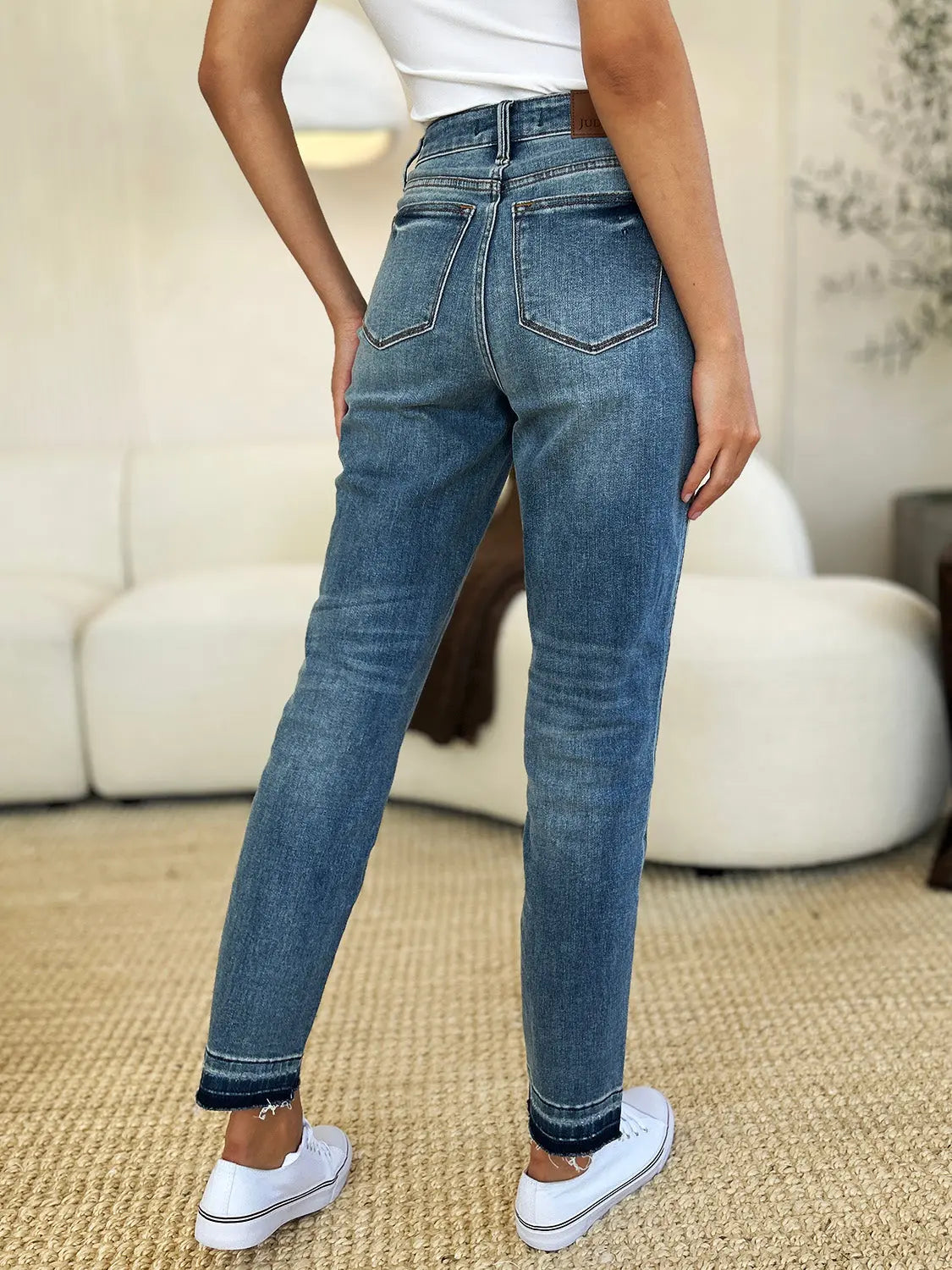 Judy Blue Full Size Mid Rise Rigid Magic Release Hem Jeans - Kittybear Krafts