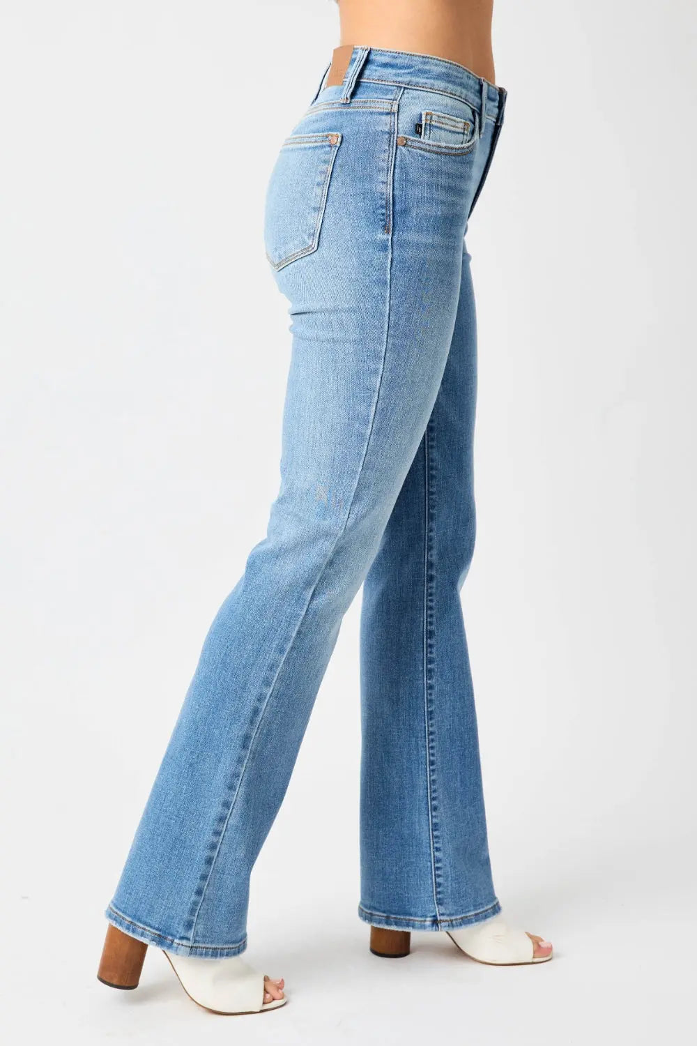 Judy Blue Full Size Mid-Rise Waist Straight Jeans - Kittybear Krafts