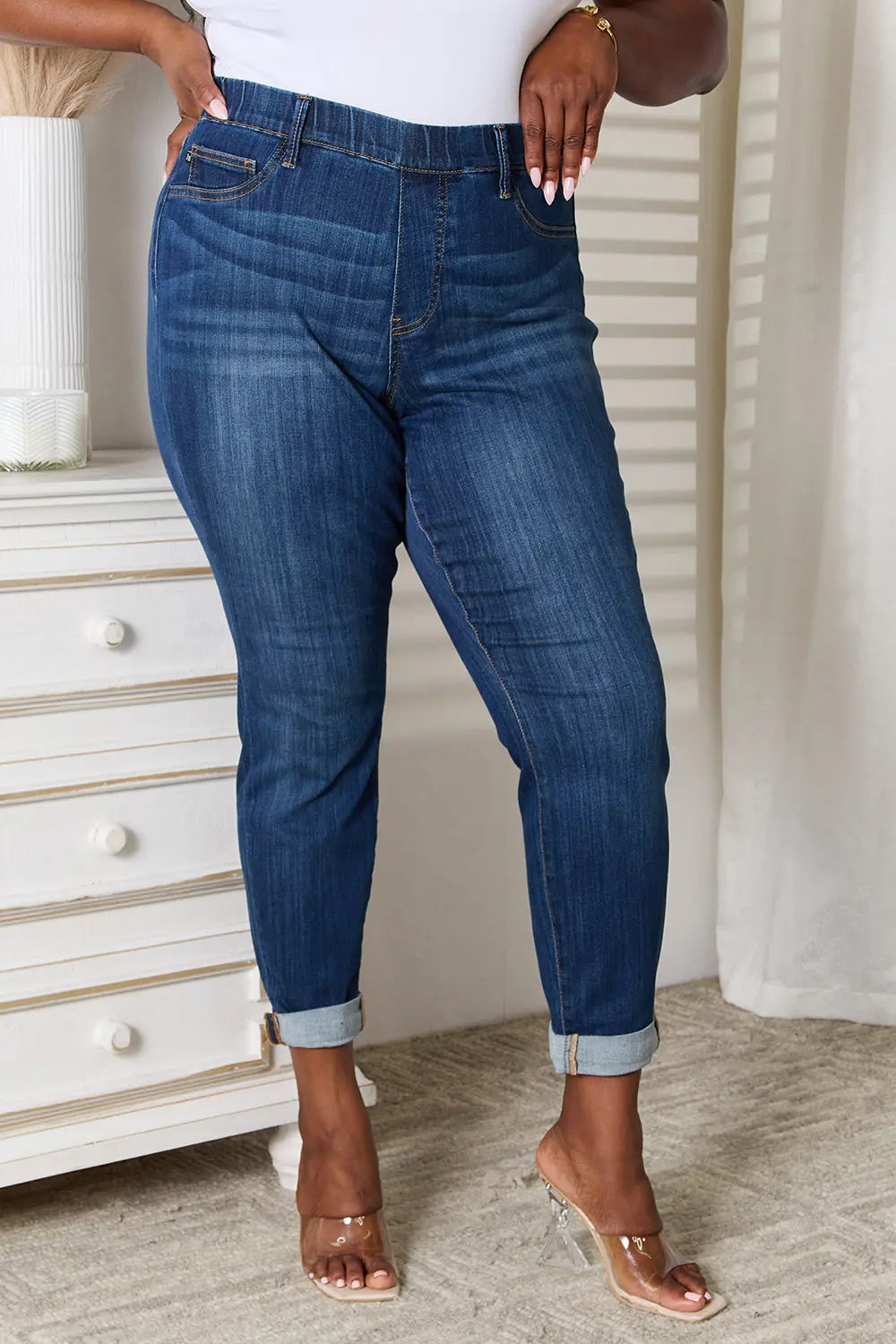 Judy Blue Full Size Skinny Cropped Jeans Trendsi