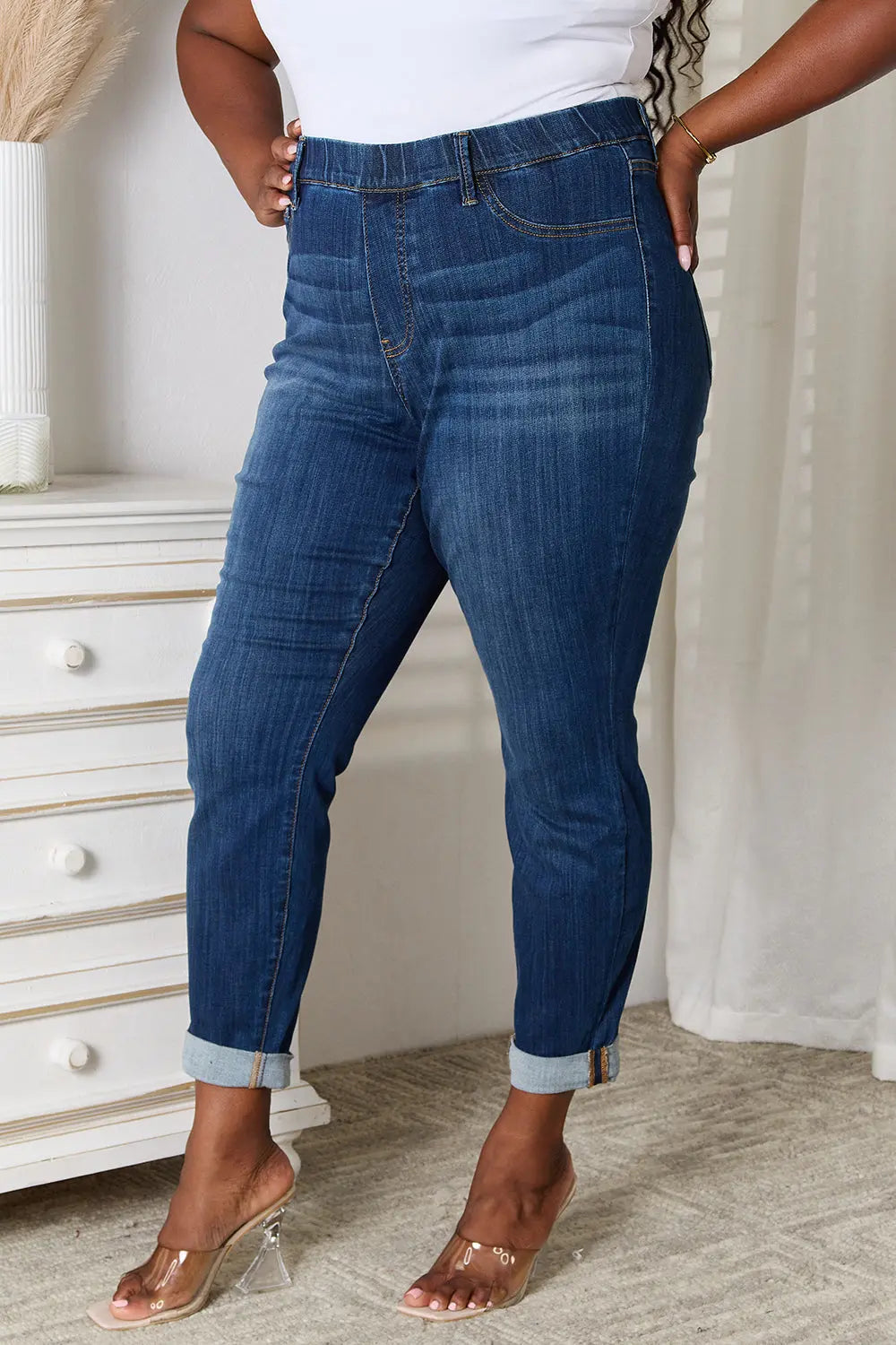 Judy Blue Full Size Skinny Cropped Jeans Trendsi