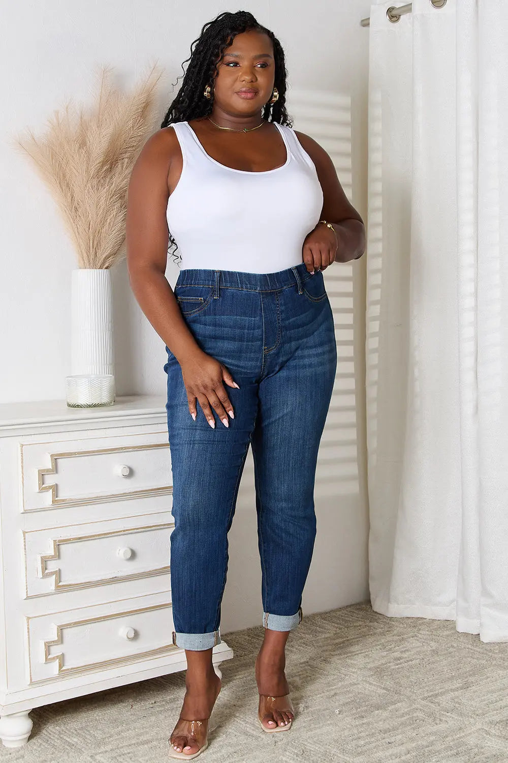 Judy Blue Full Size Skinny Cropped Jeans Trendsi