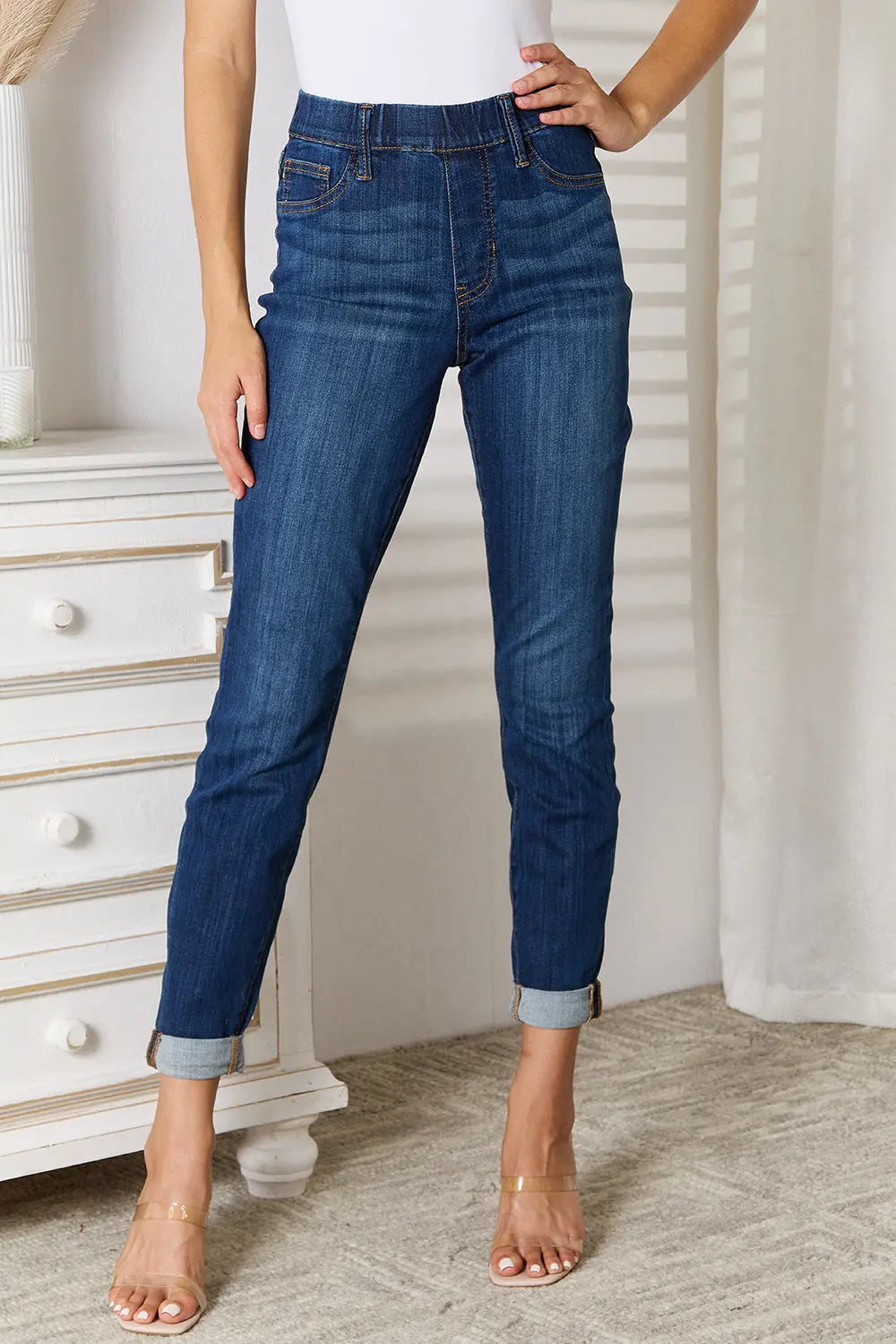 Judy Blue Full Size Skinny Cropped Jeans Trendsi