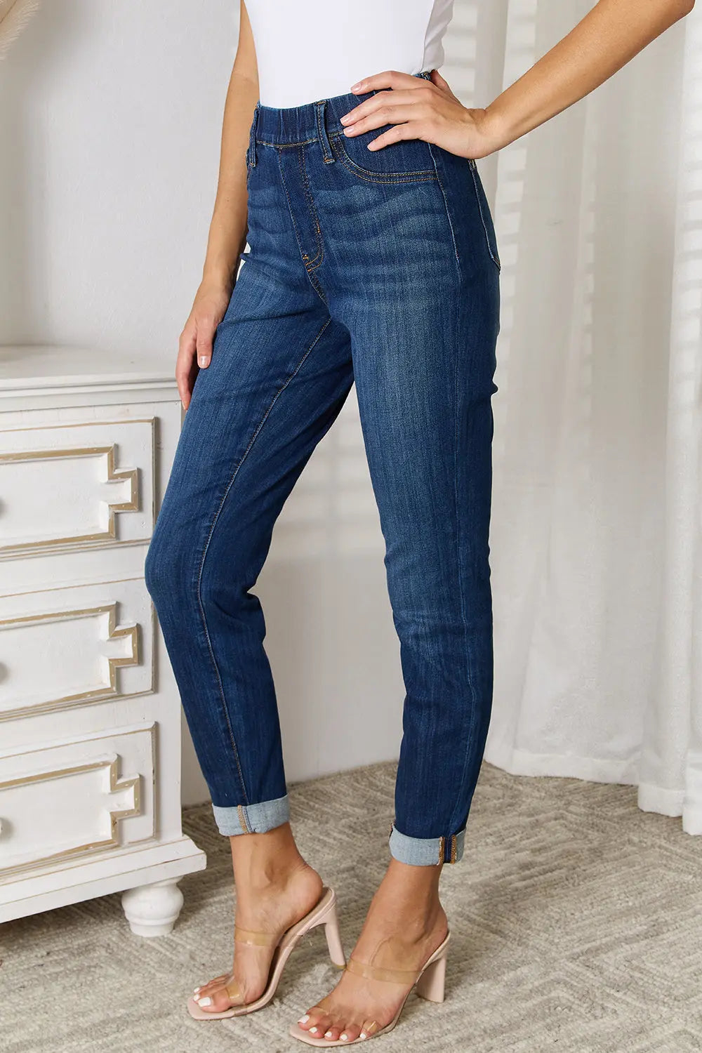 Judy Blue Full Size Skinny Cropped Jeans Trendsi