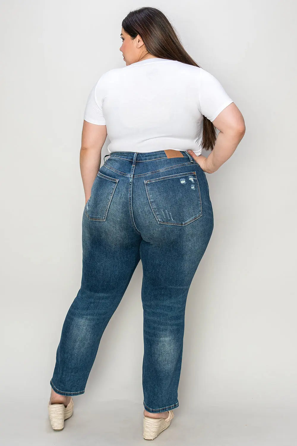 Judy Blue Full Size Tummy Control High Waist Slim Jeans - Kittybear Krafts