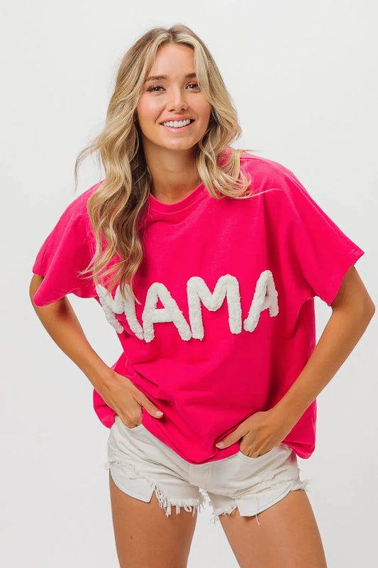 Mama Round Neck Short Sleeve Basic T-Shirt - Kittybear Krafts