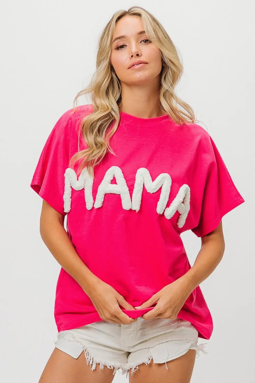 Mama Round Neck Short Sleeve Basic T-Shirt - Kittybear Krafts