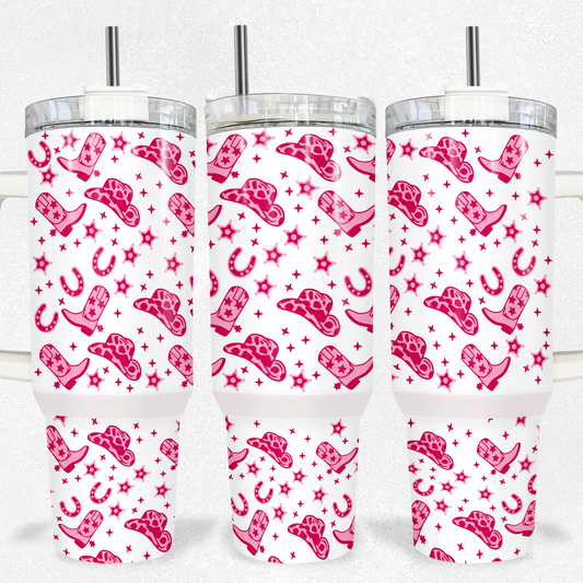 Pink Cowgirl 40oz Stainless Steel Tumbler