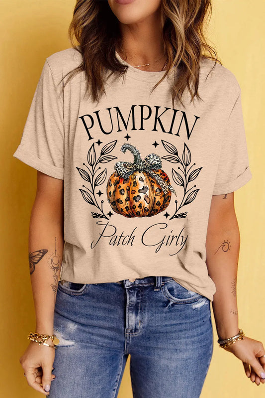 Pumpkin Patch Girly Fall Graphic Short Sleeve T Shirt - Kittybear Krafts