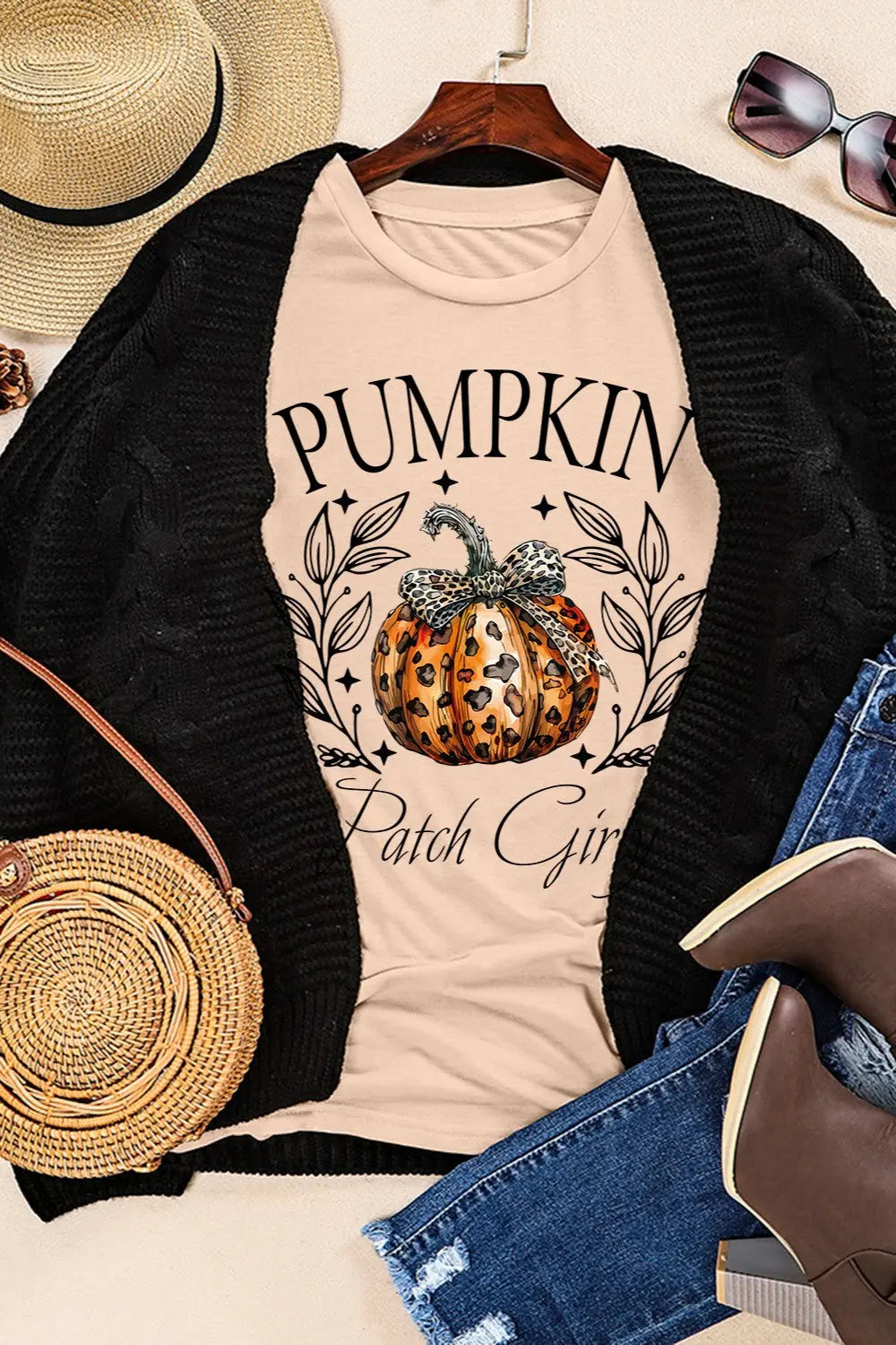 Pumpkin Patch Girly Fall Graphic Short Sleeve T Shirt - Kittybear Krafts