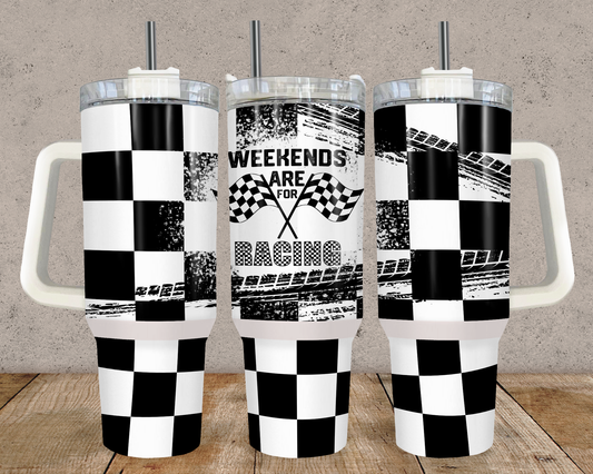 Weekends Are For Racing 40oz Stainless Steel Tumbler