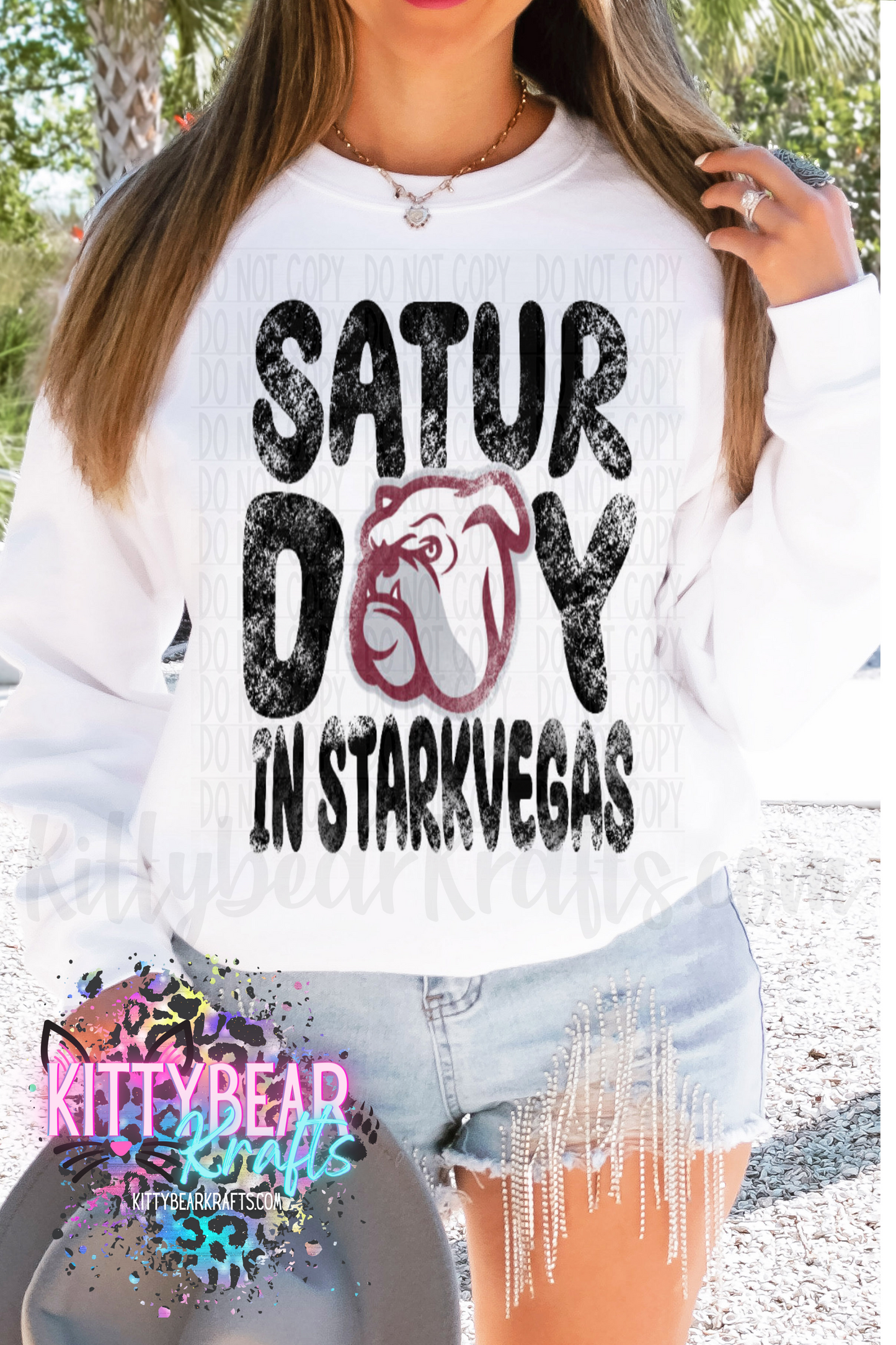 Saturday In Starkvegas Mississippi Football Crewneck Sweat shirt - Kittybear Krafts