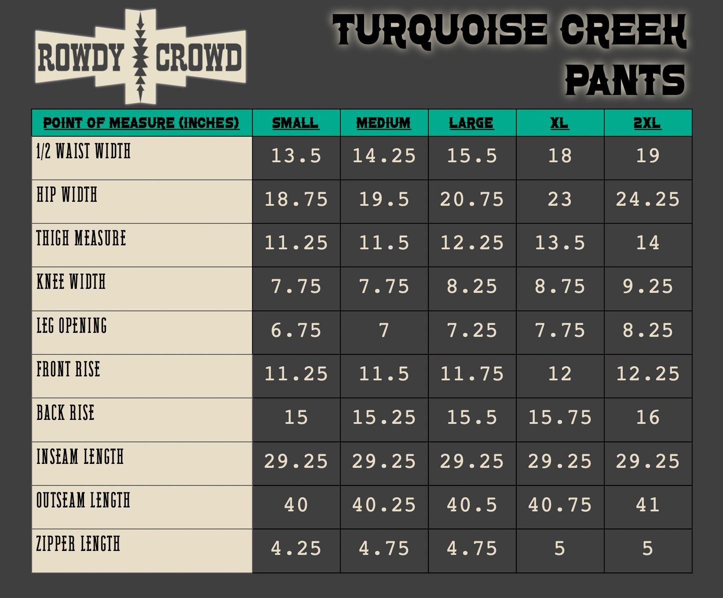 Turquoise Creek Western Pants