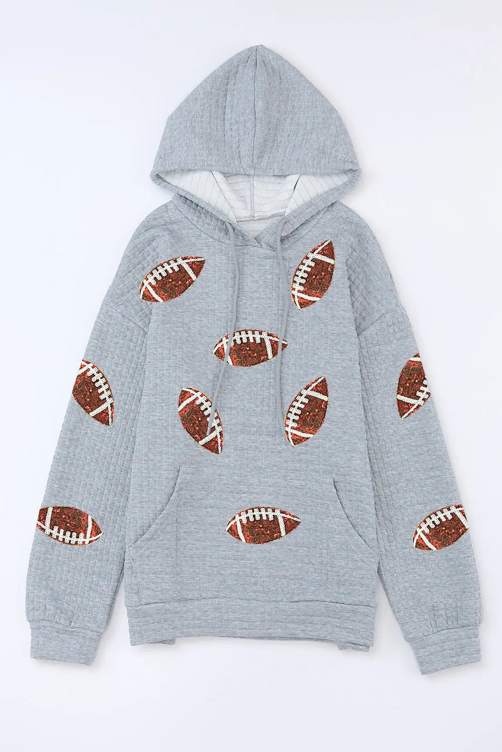 Sequin Football Long Sleeve Hoodie - Kittybear Krafts