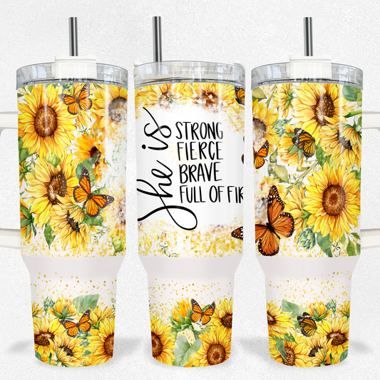 Sunflower She Is 40oz Tumbler