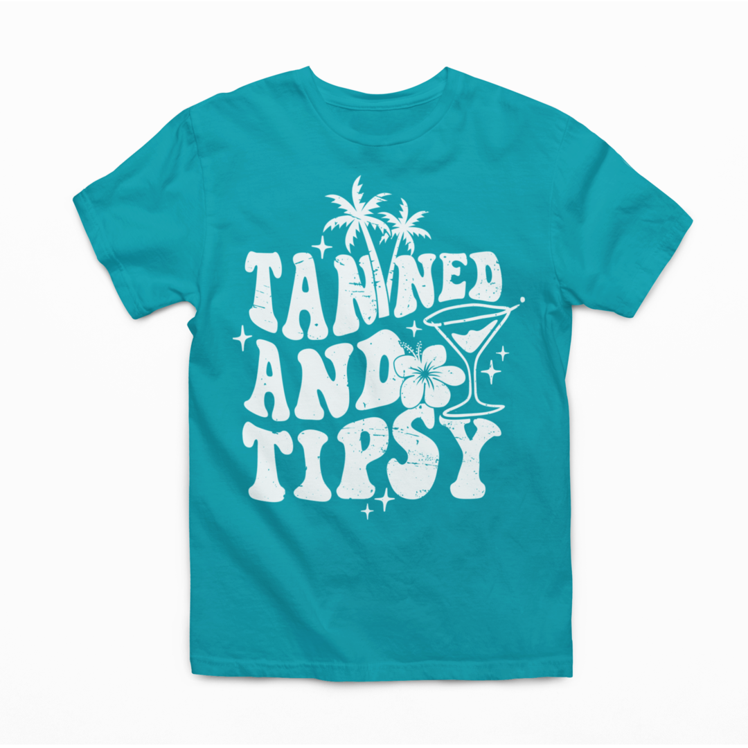 Tanned And Tipsy Summer Graphic T-shirt