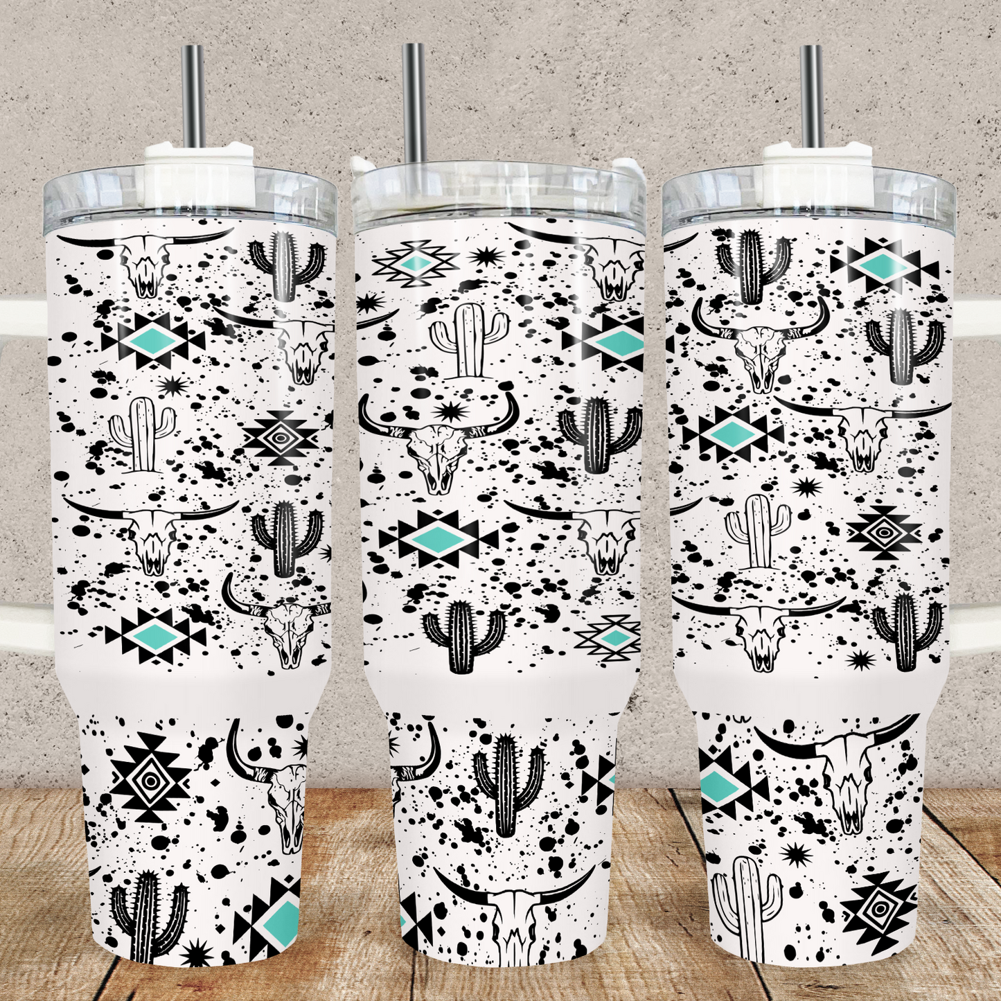 Western Splatter 40oz Stainless Steel Tumbler