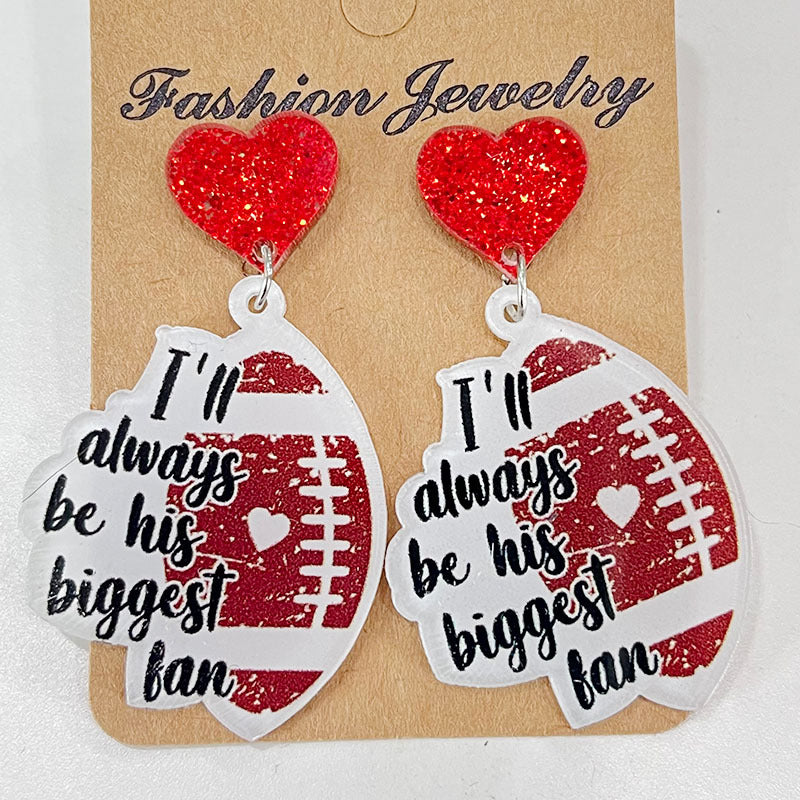 Football/Baseball Dangle Earrings - Kittybear Krafts