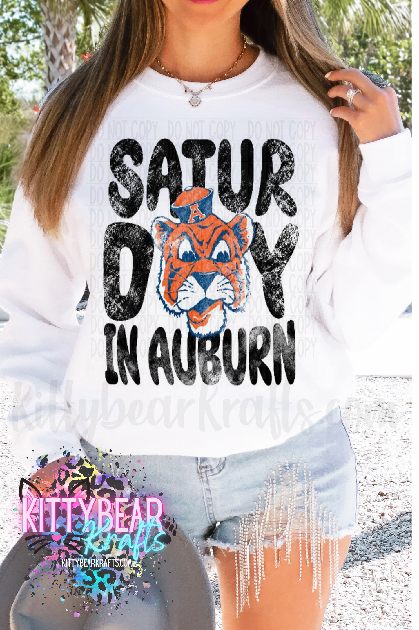 Saturday In Auburn Alabama Football Crewneck Sweat shirt Kittybear Krafts