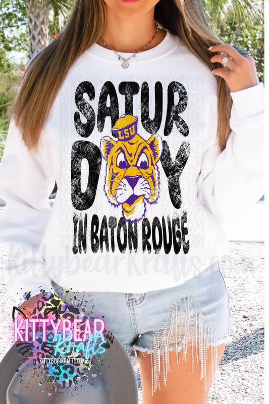 Saturday In Baton Rouge Louisiana Football Crewneck Sweat shirt - Kittybear Krafts