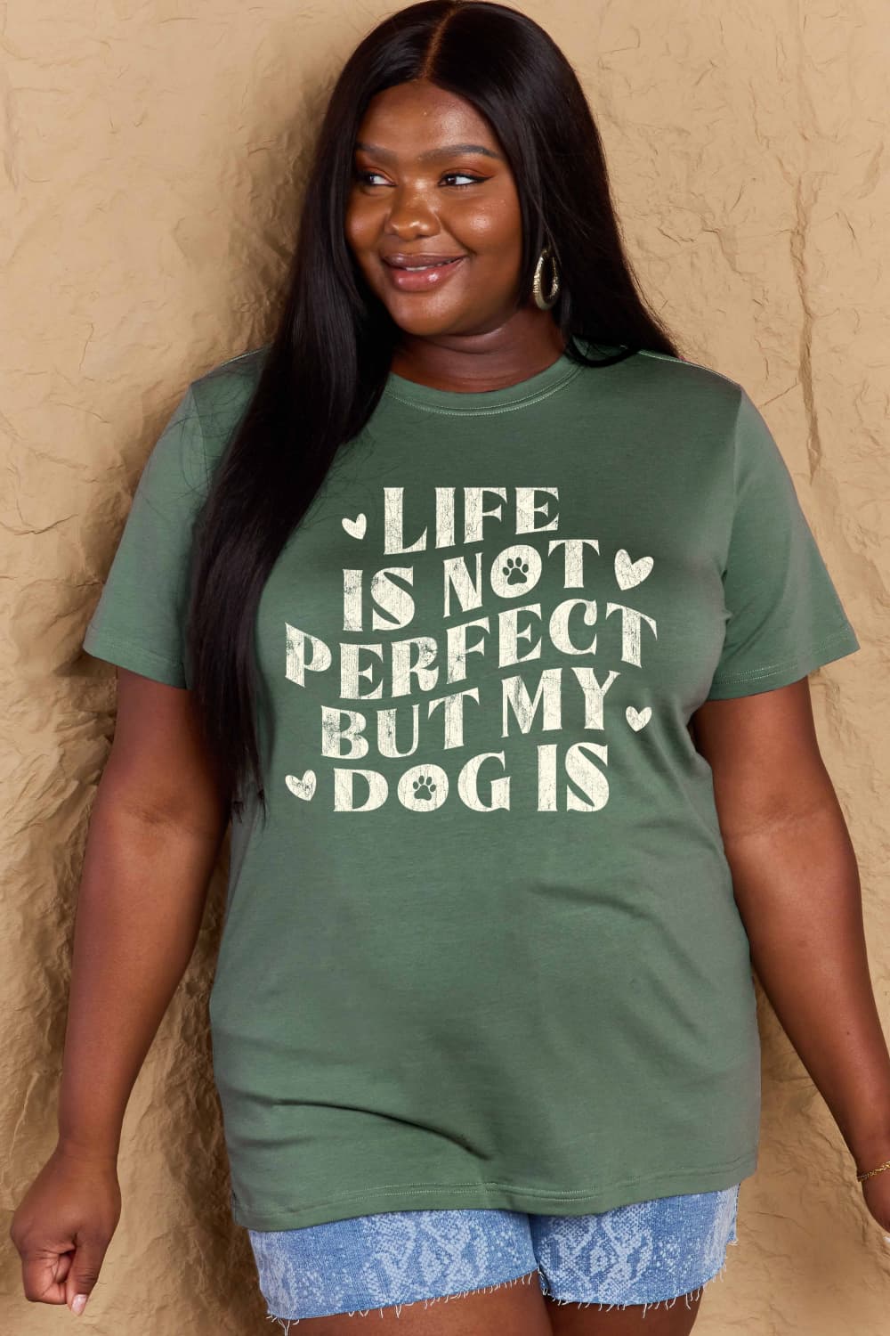 Life is Not Perfect but My Dog Is Graphic Cotton T-Shirt - Kittybear Krafts