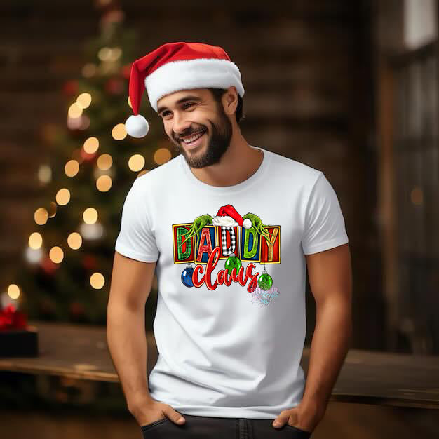 DADDY Claus Matching Family Christmas Graphic Tee Kittybear Krafts