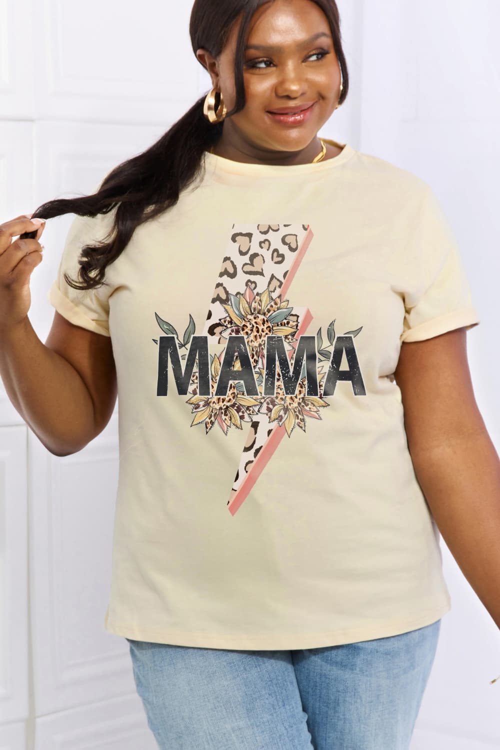 MAMA Lightning Graphic Cotton Tee - Kittybear Krafts