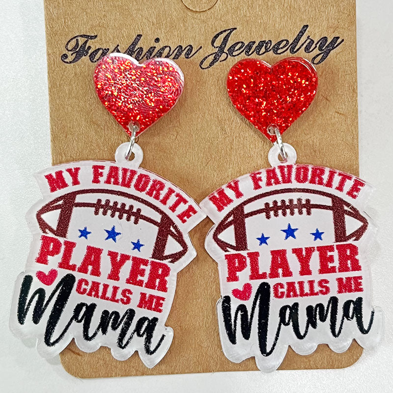 Football/Baseball Dangle Earrings - Kittybear Krafts