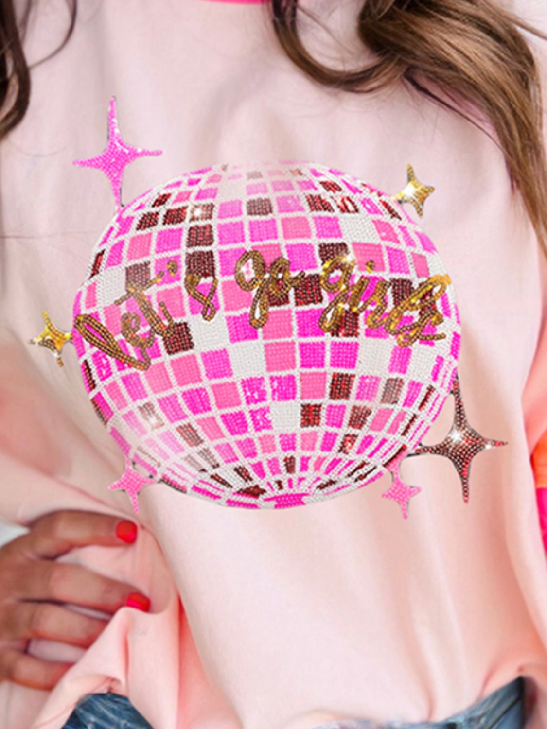 Disco Ball Let's Go Girls Half Sleeve T-Shirt - Kittybear Krafts