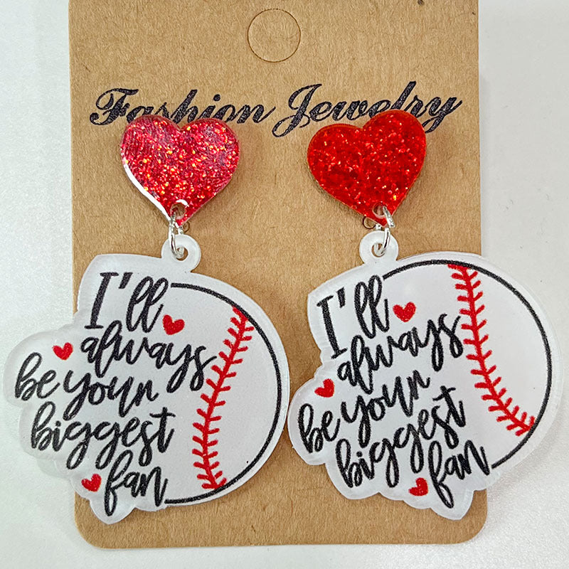 Football/Baseball Dangle Earrings - Kittybear Krafts