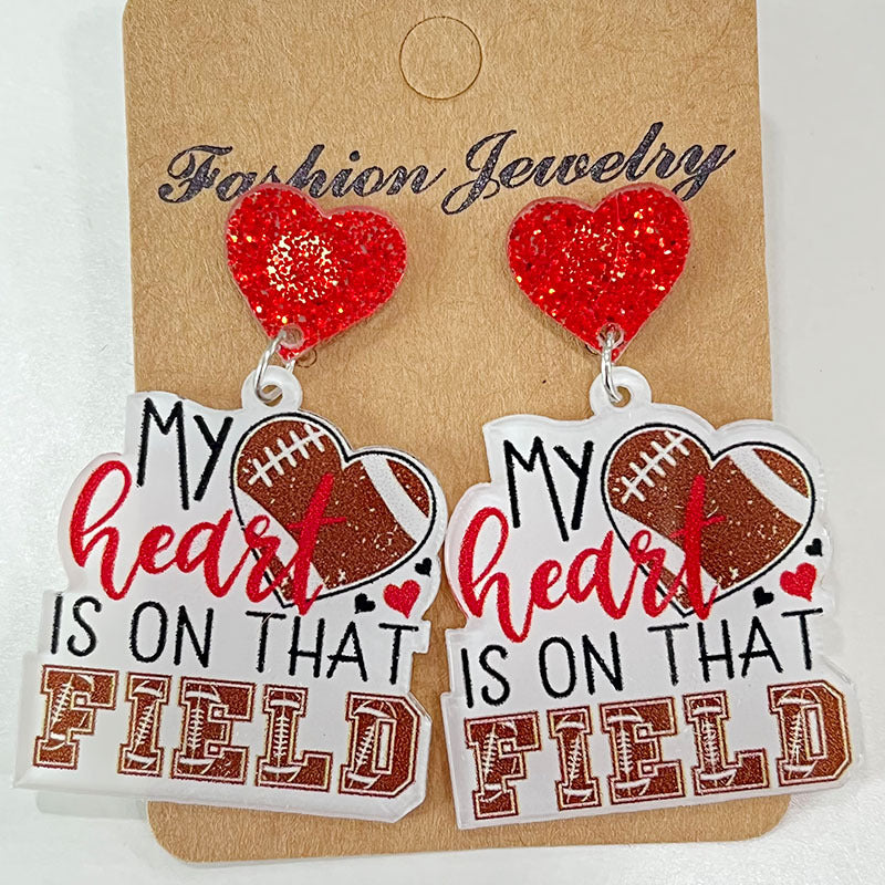 Football/Baseball Dangle Earrings - Kittybear Krafts