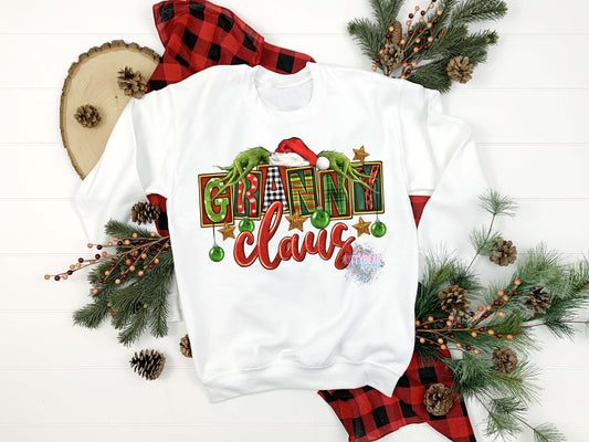 GRANNY Claus Matching Family Christmas Graphic Tee Kittybear Krafts