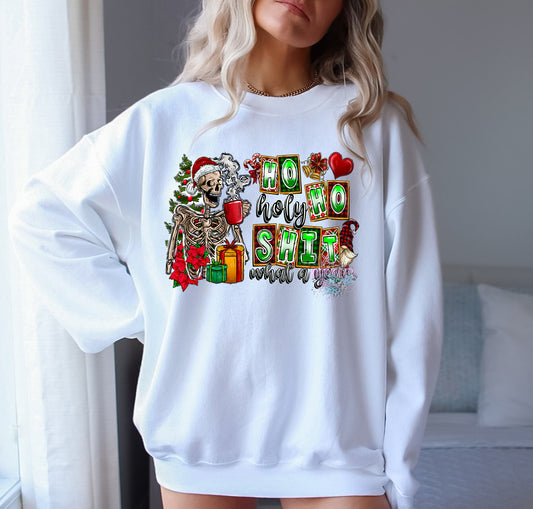 Ho Holy Ho What a Year Christmas Graphic Sweater Kittybear Krafts