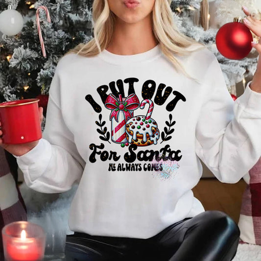 I Put Out for Santa Christmas Graphic Tee/Sweater Kittybear Krafts