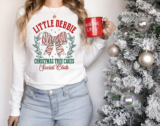 Little Debbie Social Club Christmas Tree Graphic Sweat shirt - Kittybear Krafts