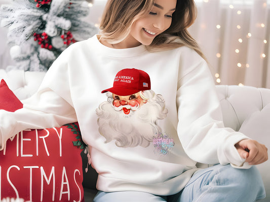 Santa MAGA Graphic Short Sleeve, Long-Sleeve Tee, or Crewneck Sweater Kittybear Krafts