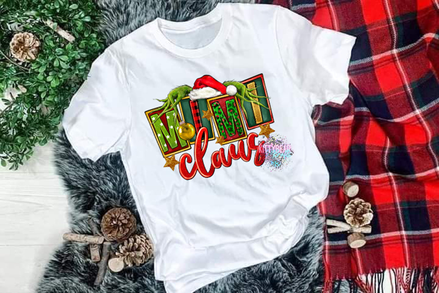 MiMi Claus Matching Family Christmas Graphic Tee Kittybear Krafts