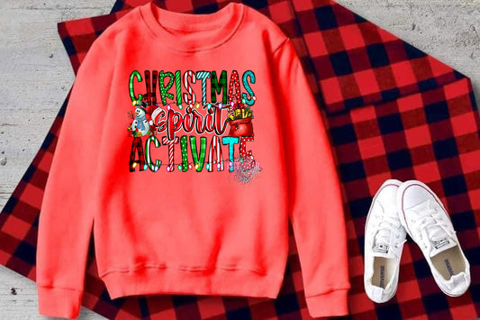 Christmas Spirit Activate Graphic Sweater Kittybear Krafts