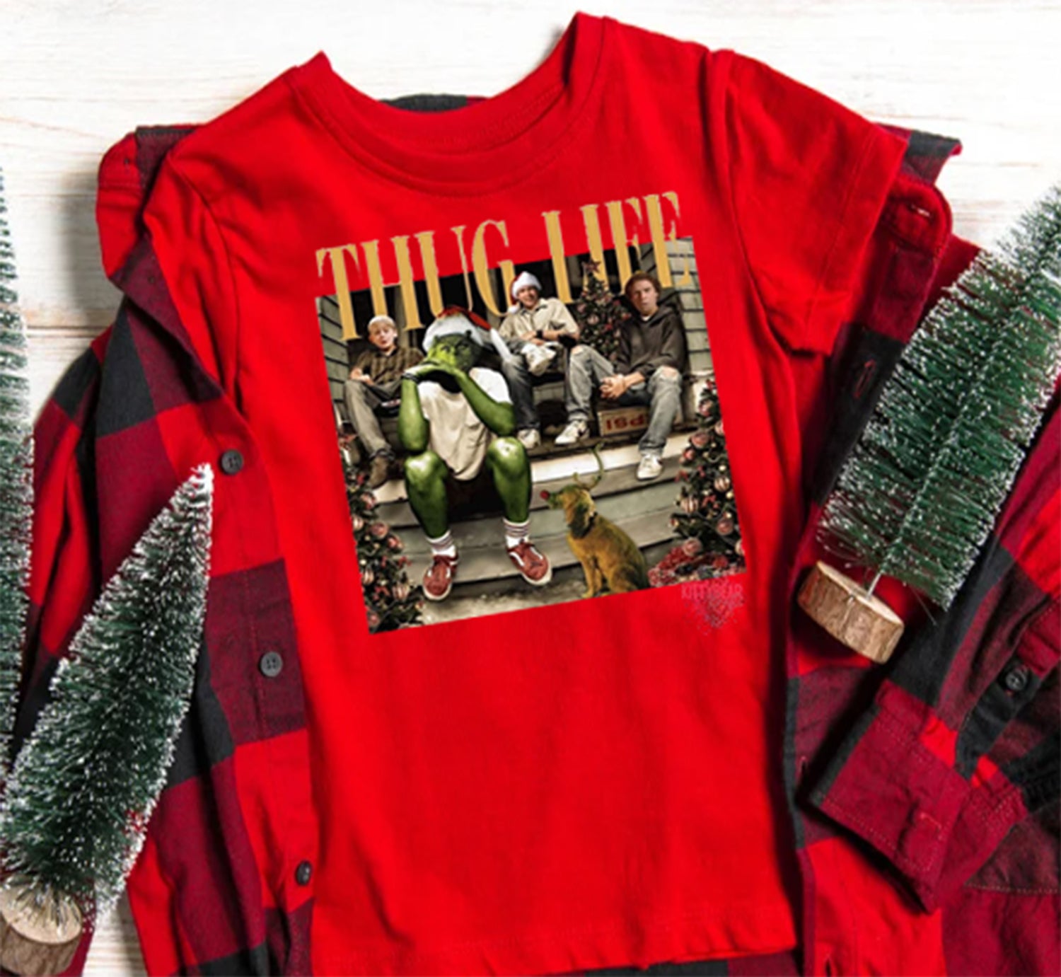 T LIFE Iconic Movie Guys Christmas Graphic Tee Kittybear Krafts