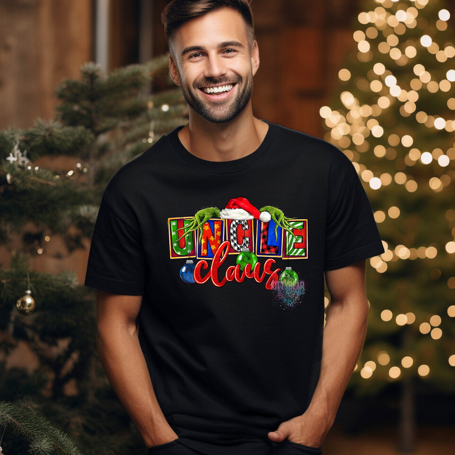 UNCLE Claus Christmas Family Matching Graphic Tee Kittybear Krafts